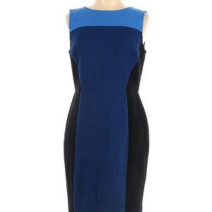 LOFT Blue, Black Block Sheath Dress, Size 4